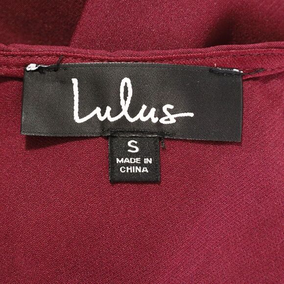 Lulus Dress Womens Small Burgundy Stretch Lined Short Open Back Wedding Prom - Picture 3 of 11